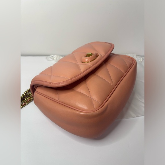 Coach Pillow Madison Shoulder Bag With Quilting C8560 Nappa Leather In Coral EUC - Picture 8 of 16